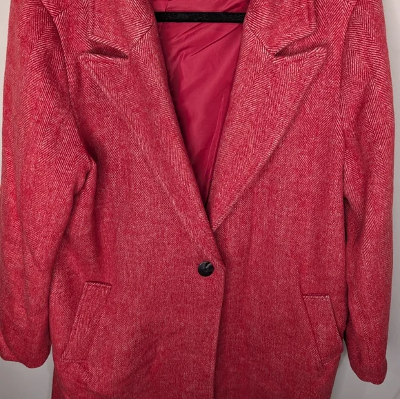 ❤️ APT. 9 Red Herringbone Wool-Blend Coat — Size XXL - Picture 6 of 7